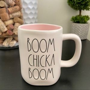 Rae Dunn ’BOOM CHICKA BOOM’ Mug Pink Inside